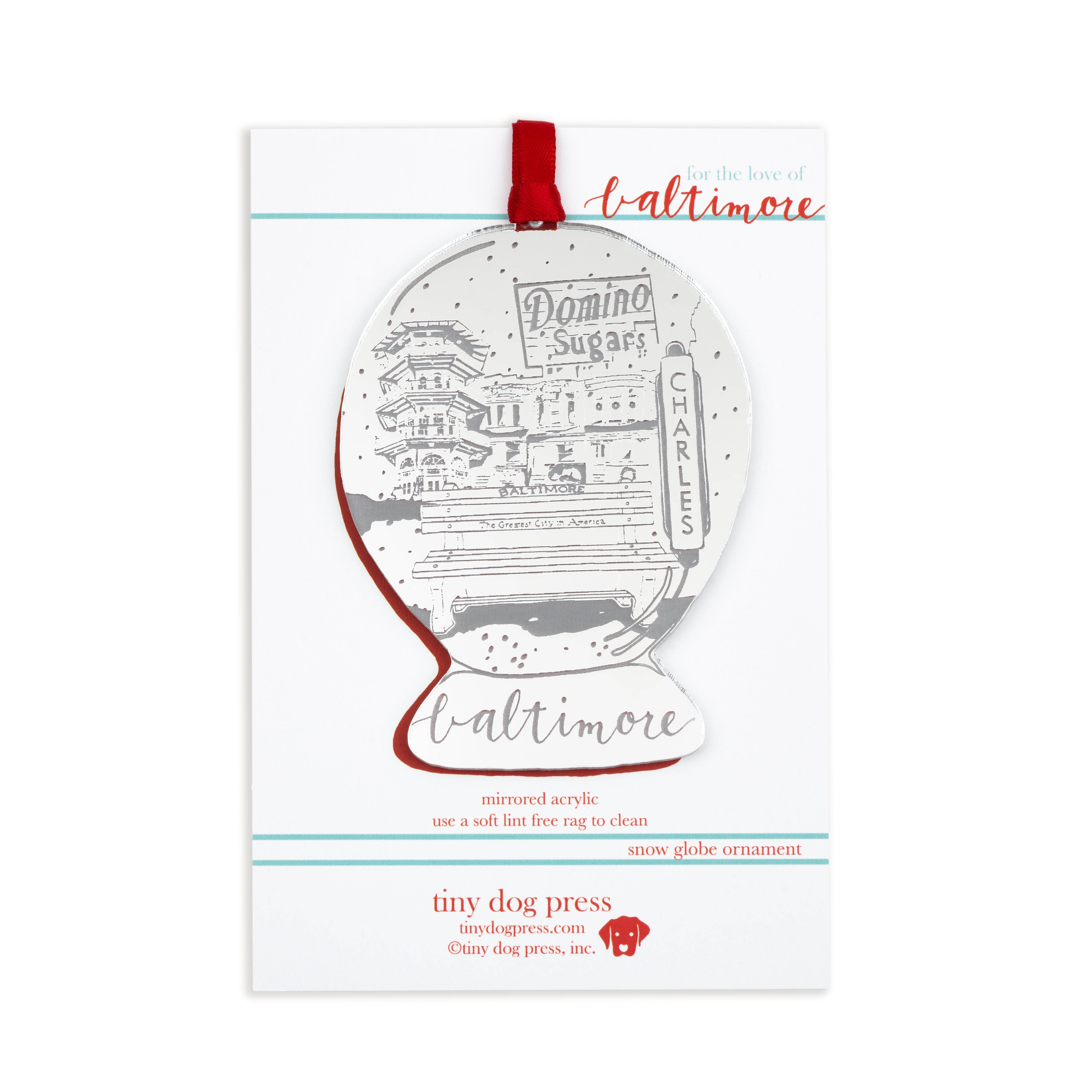 Baltimore Maryland | Snow Globe | Ornament
