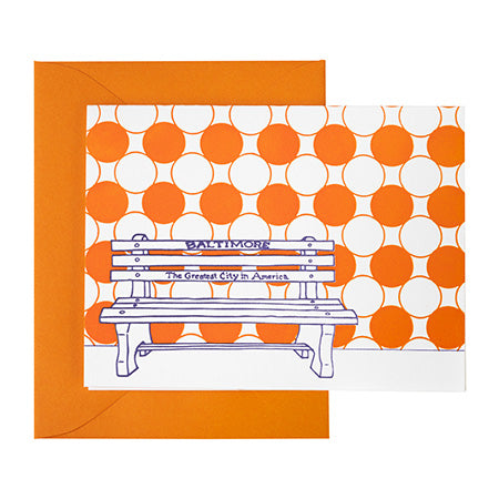 Baltimore Maryland | Greatest City In America Bench | Letterpress City Card