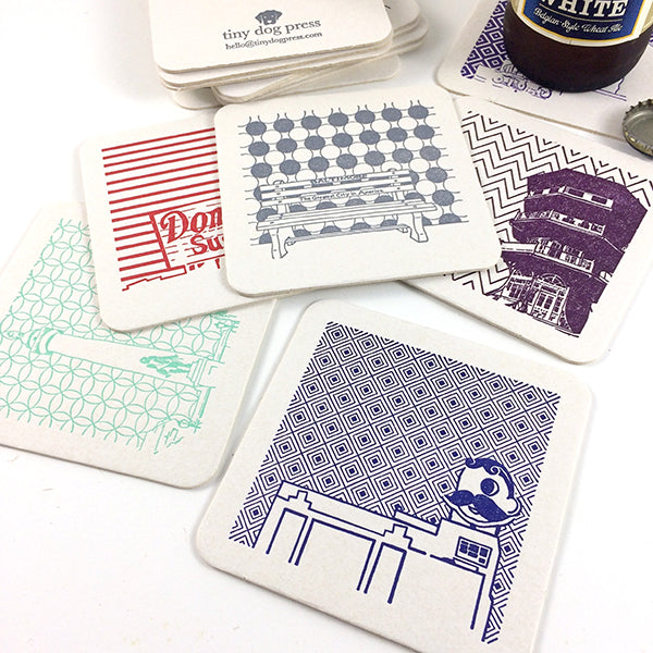 Baltimore Maryland | Icons | Letterpress Coasters Package of 5