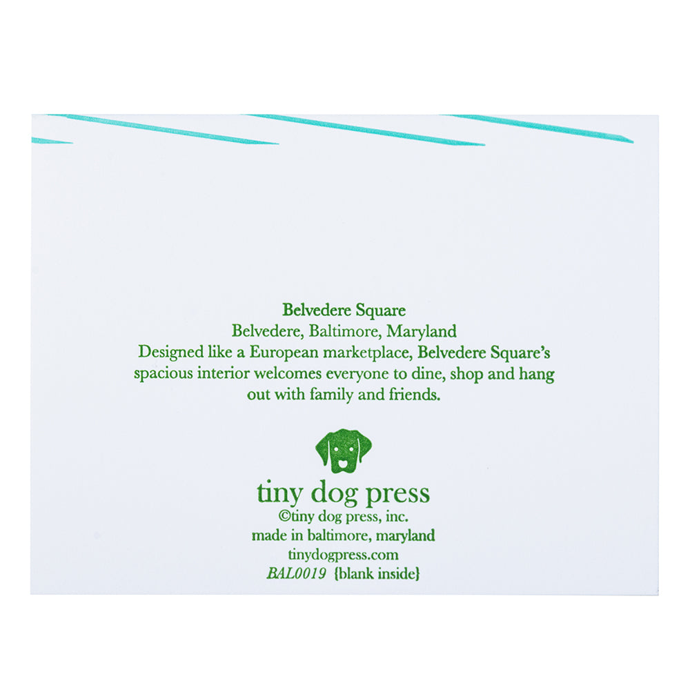 Baltimore Maryland | Belvedere Square | Letterpress City Card