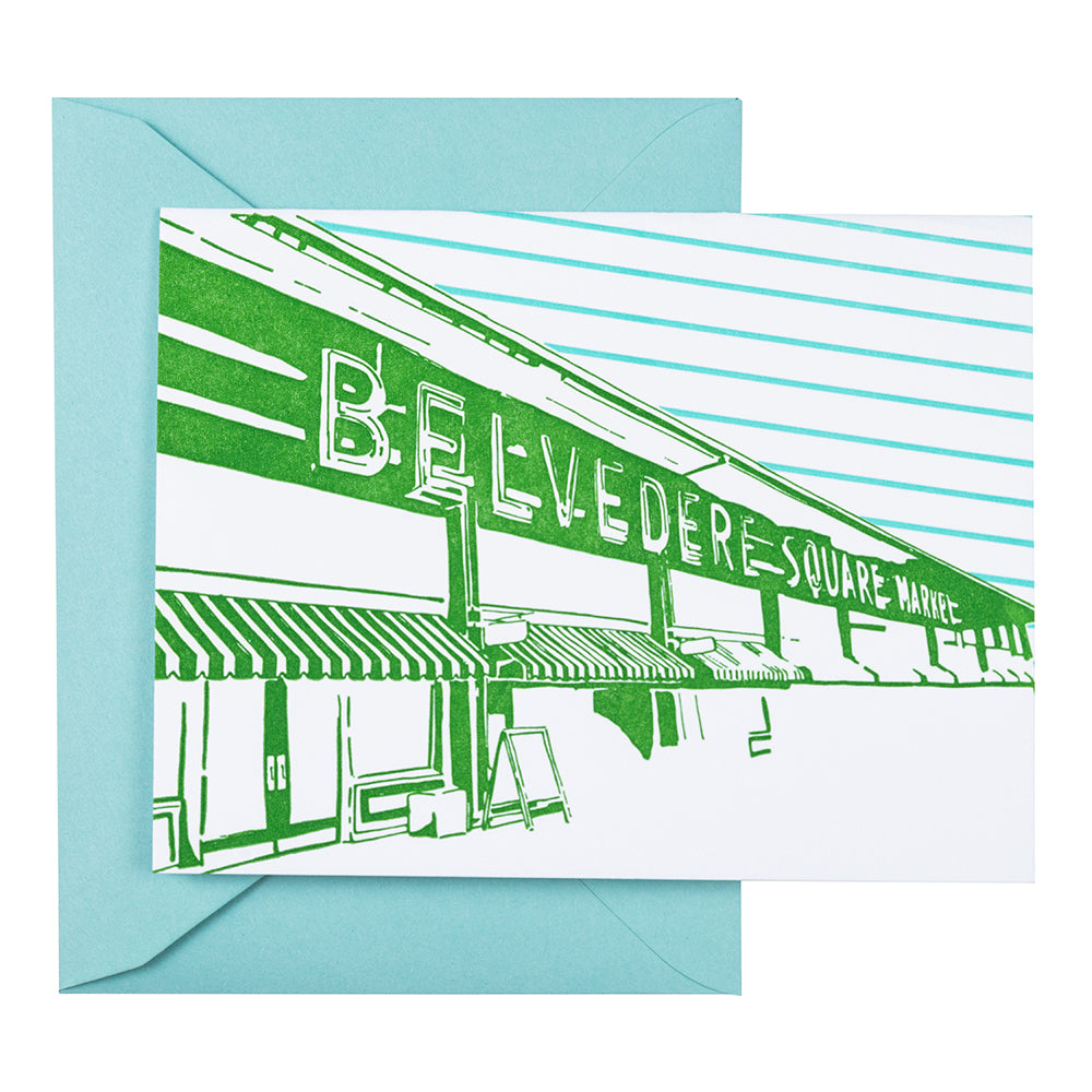 Baltimore Maryland | Belvedere Square | Letterpress City Card