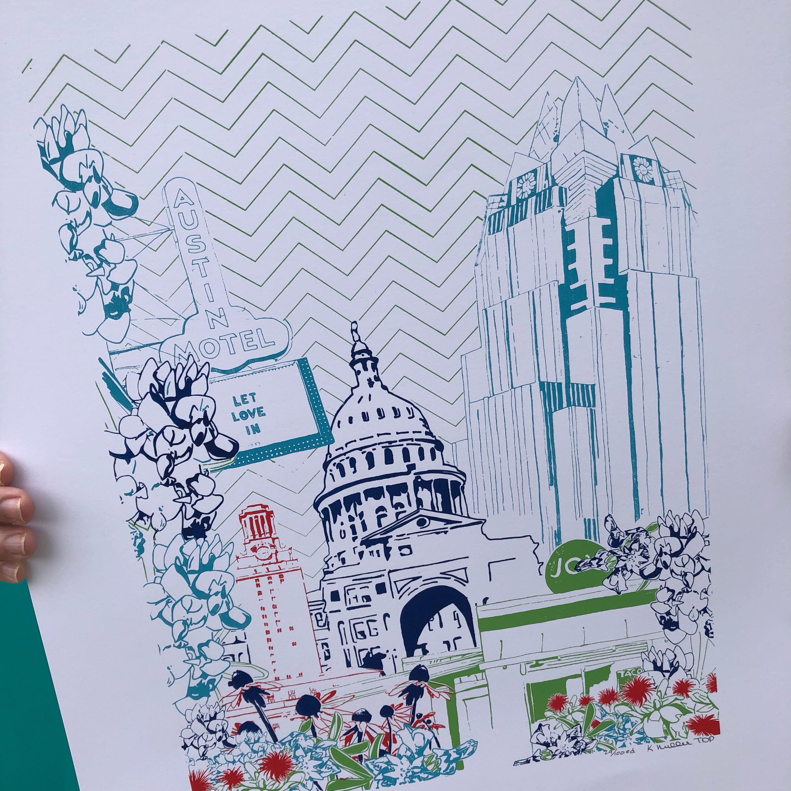 Austin Texas | ATX Live | Limited Edition Silk Screen 16" x 20" poster