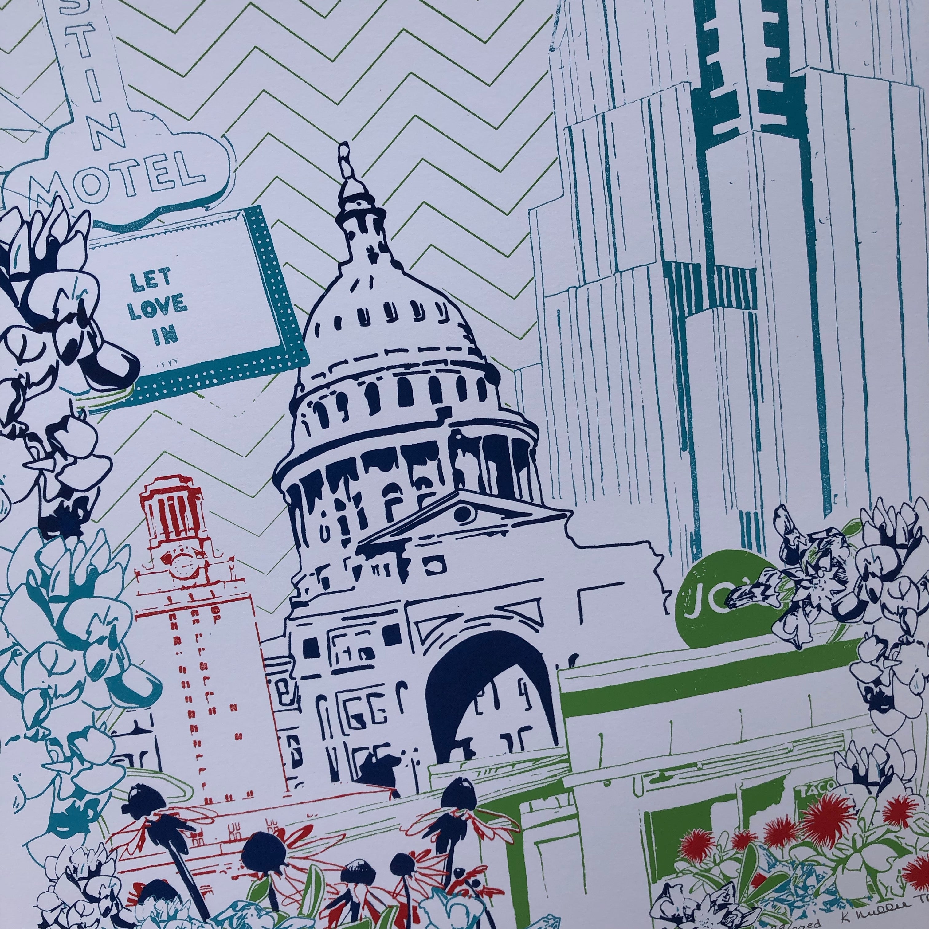 Austin Texas | ATX Live | Limited Edition Silk Screen 16" x 20" poster