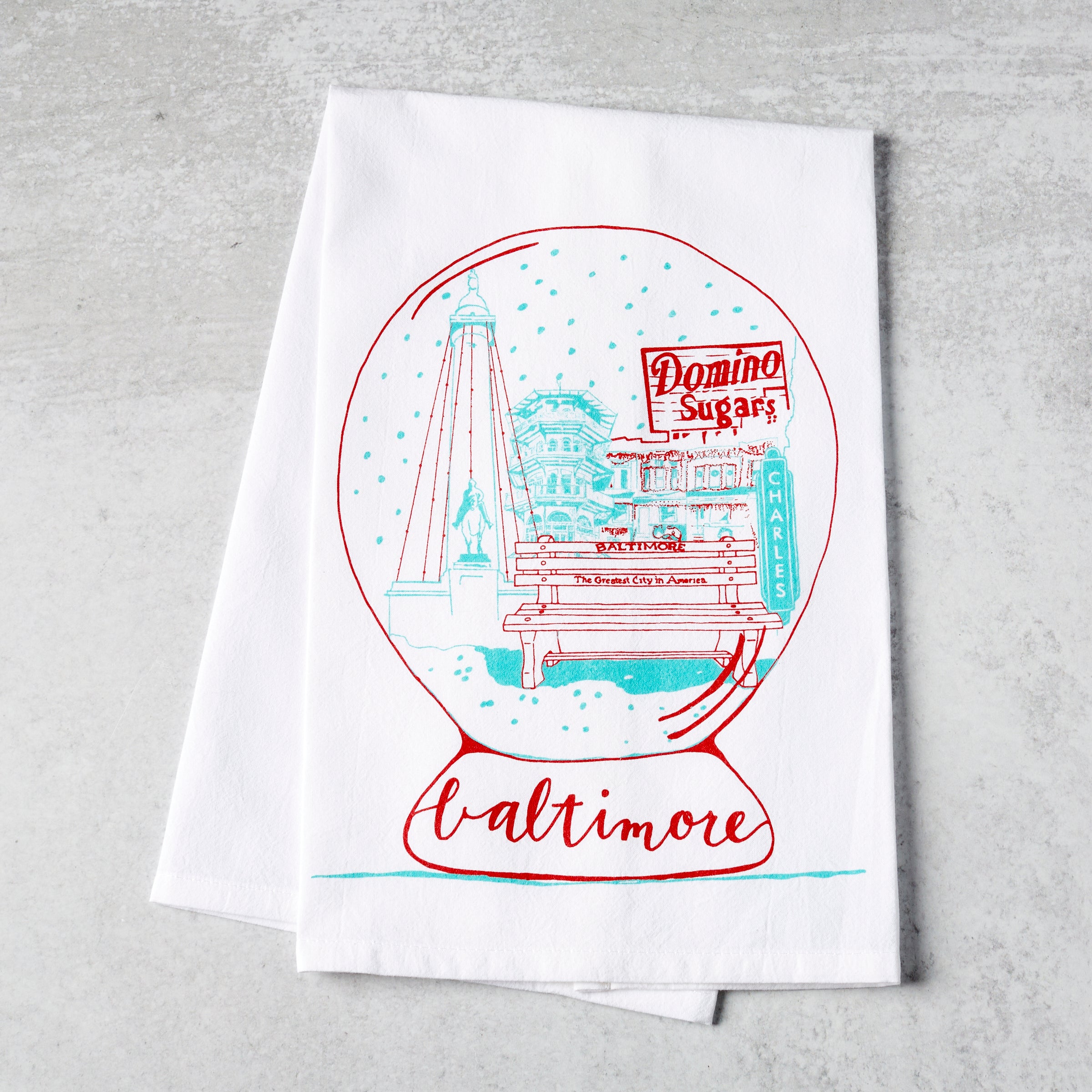 Baltimore Maryland | City Snow Globe | tea towel