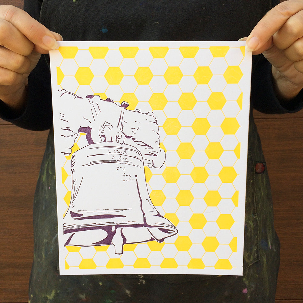 Philadelphia | Liberty Bell | Letterpress 8"x10" Poster