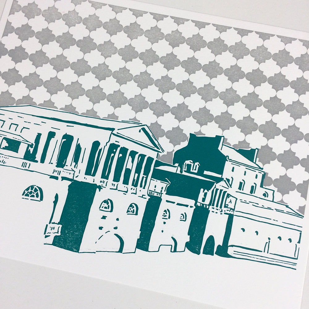 Philadelphia | Water Works | Letterpress 8"x10" Poster