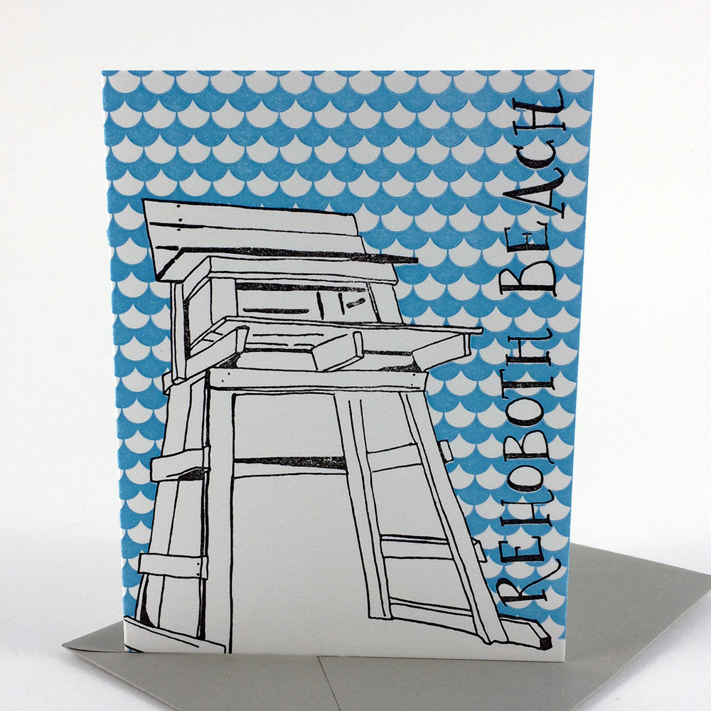 Rehoboth Beach Delaware | Lifeguard Stand | Letterpress City Card