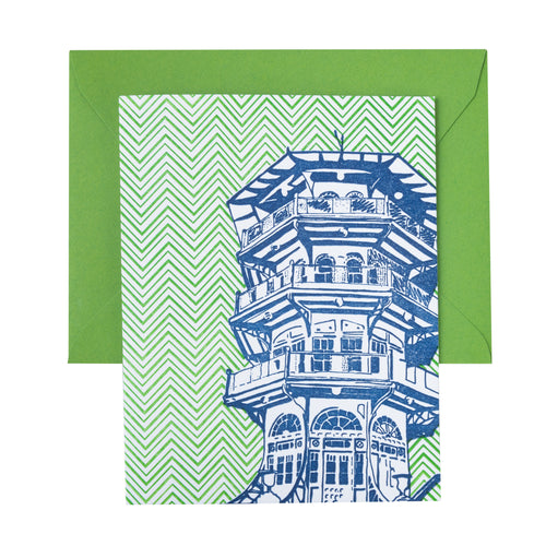 Baltimore Maryland | Patterson Park Pagoda | Letterpress City Card