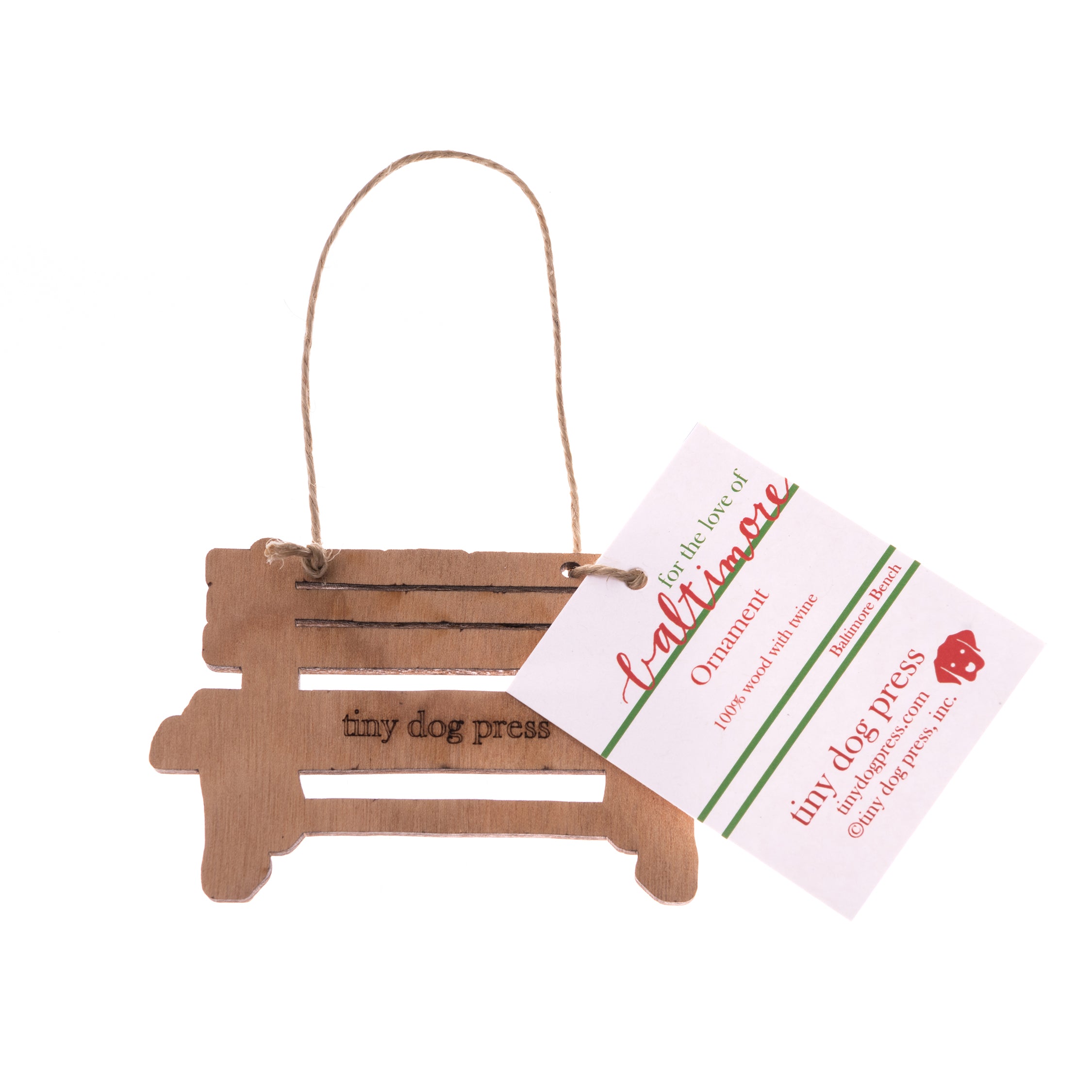 Baltimore Maryland | "Greatest City in America" Bench | Wood Ornament