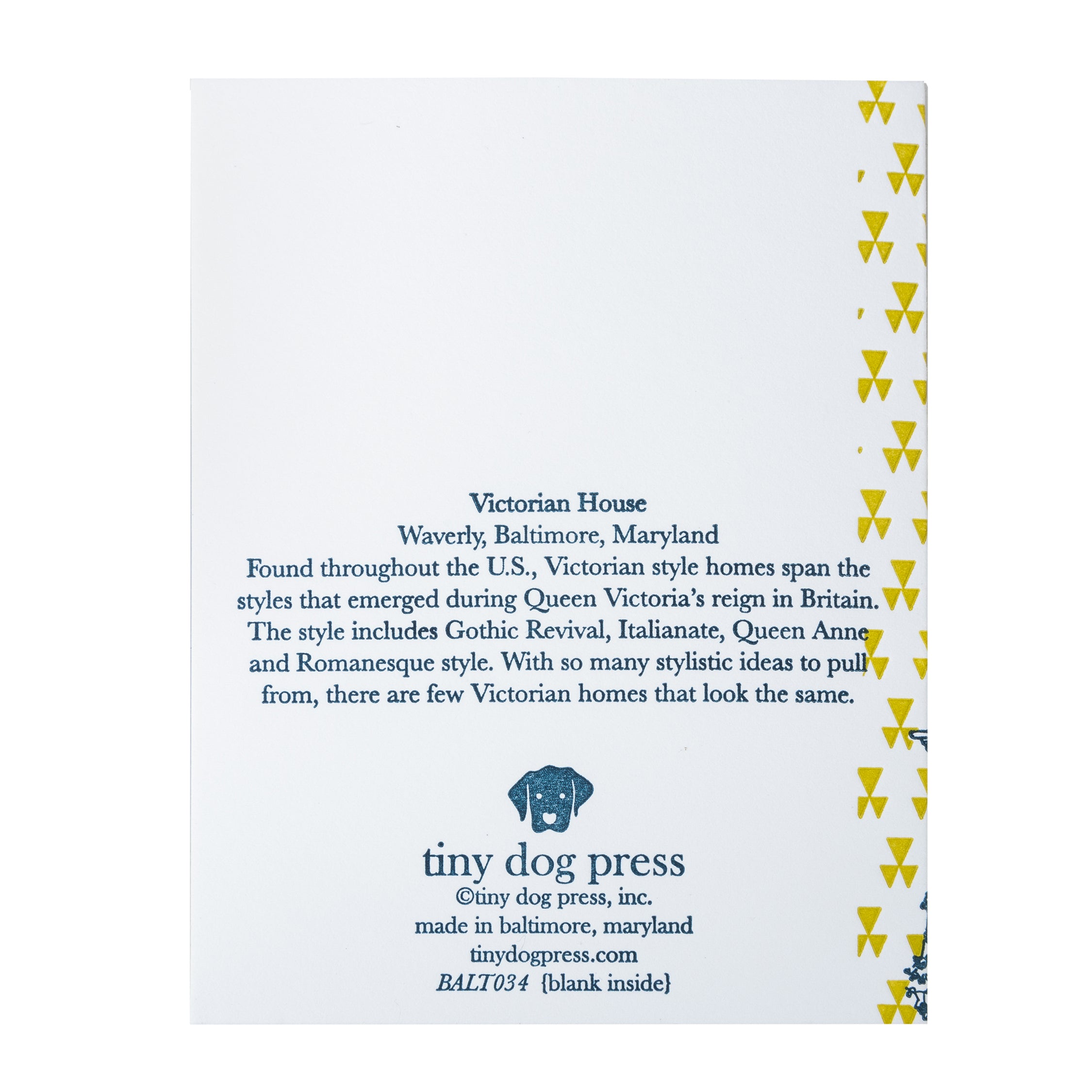 Baltimore Maryland | Victorian House | Letterpress City Card