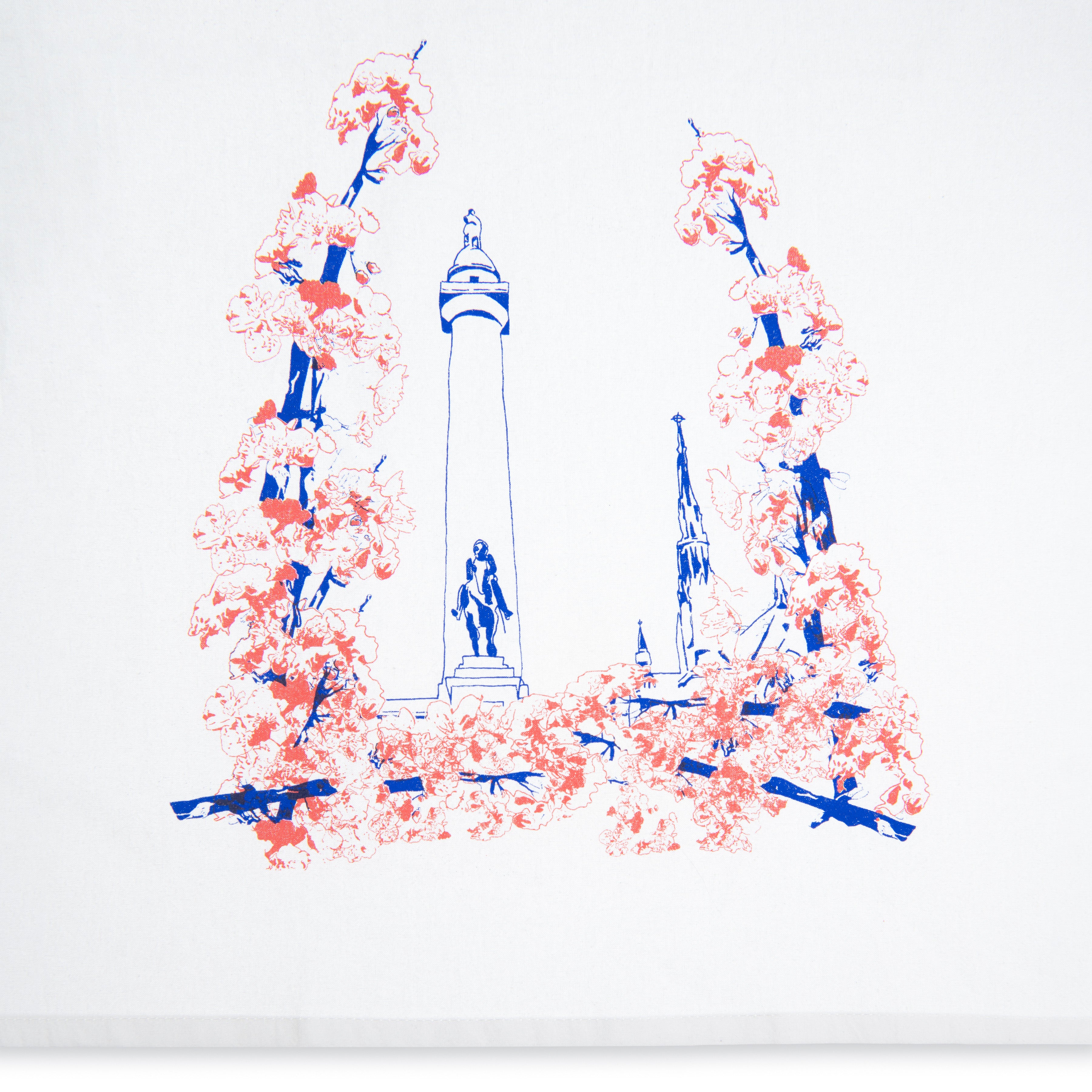 Baltimore Maryland | Blooming Washington Monument | tea towel