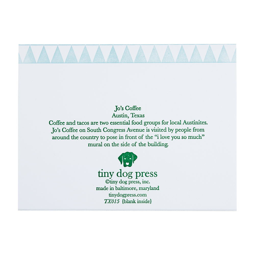 Austin Texas | Jo's Coffee | Letterpress City Card