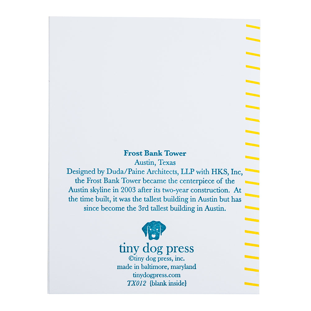 Austin Texas | Frost Bank Tower | Letterpress City Card