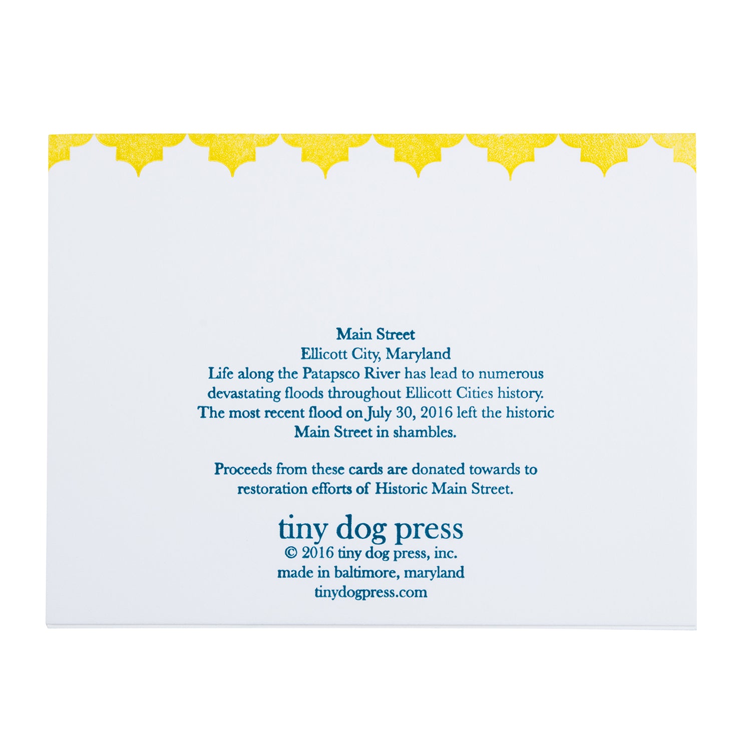 Ellicott City Maryland | Main Street | Letterpress City Card
