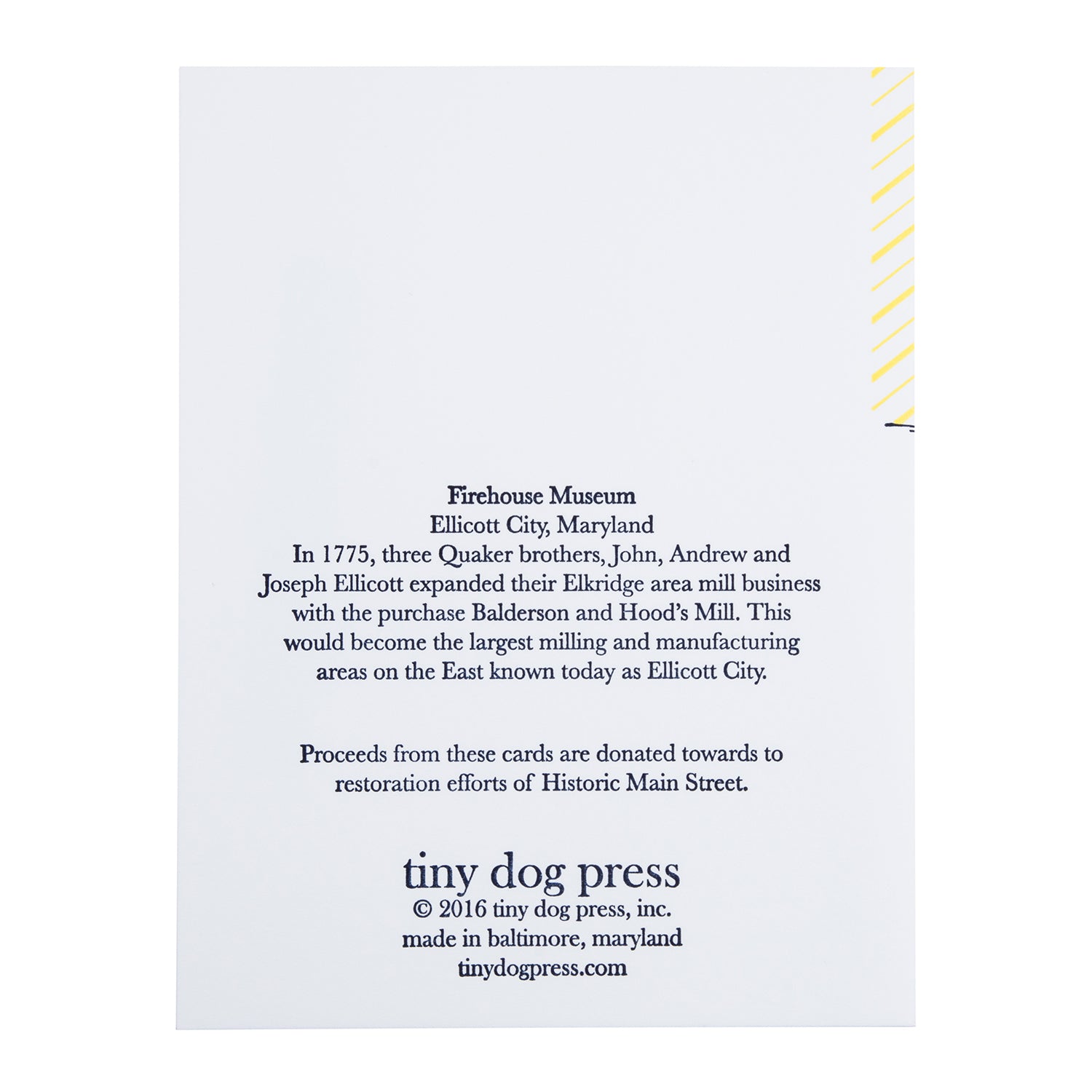 Ellicott City Maryland | Fire House Museum | Letterpress City Card