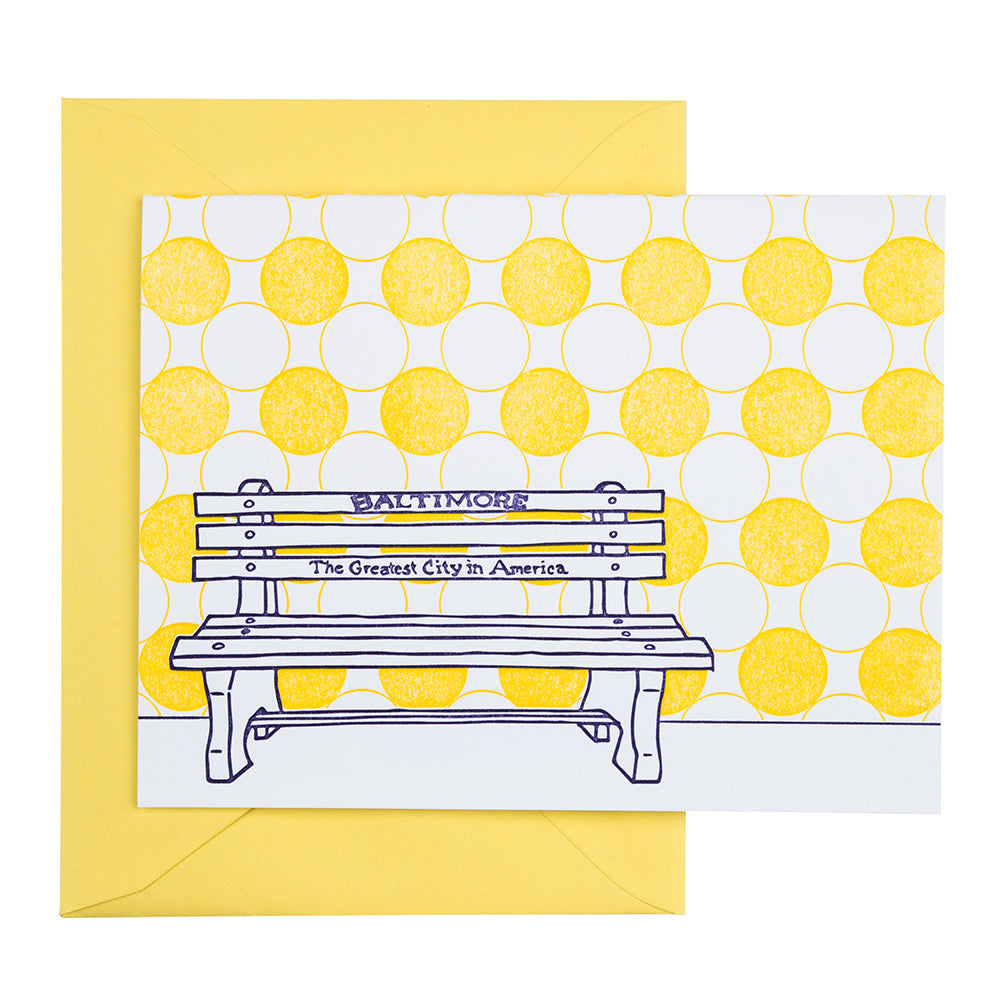 Baltimore Maryland | Greatest City In America Bench | Letterpress City Card