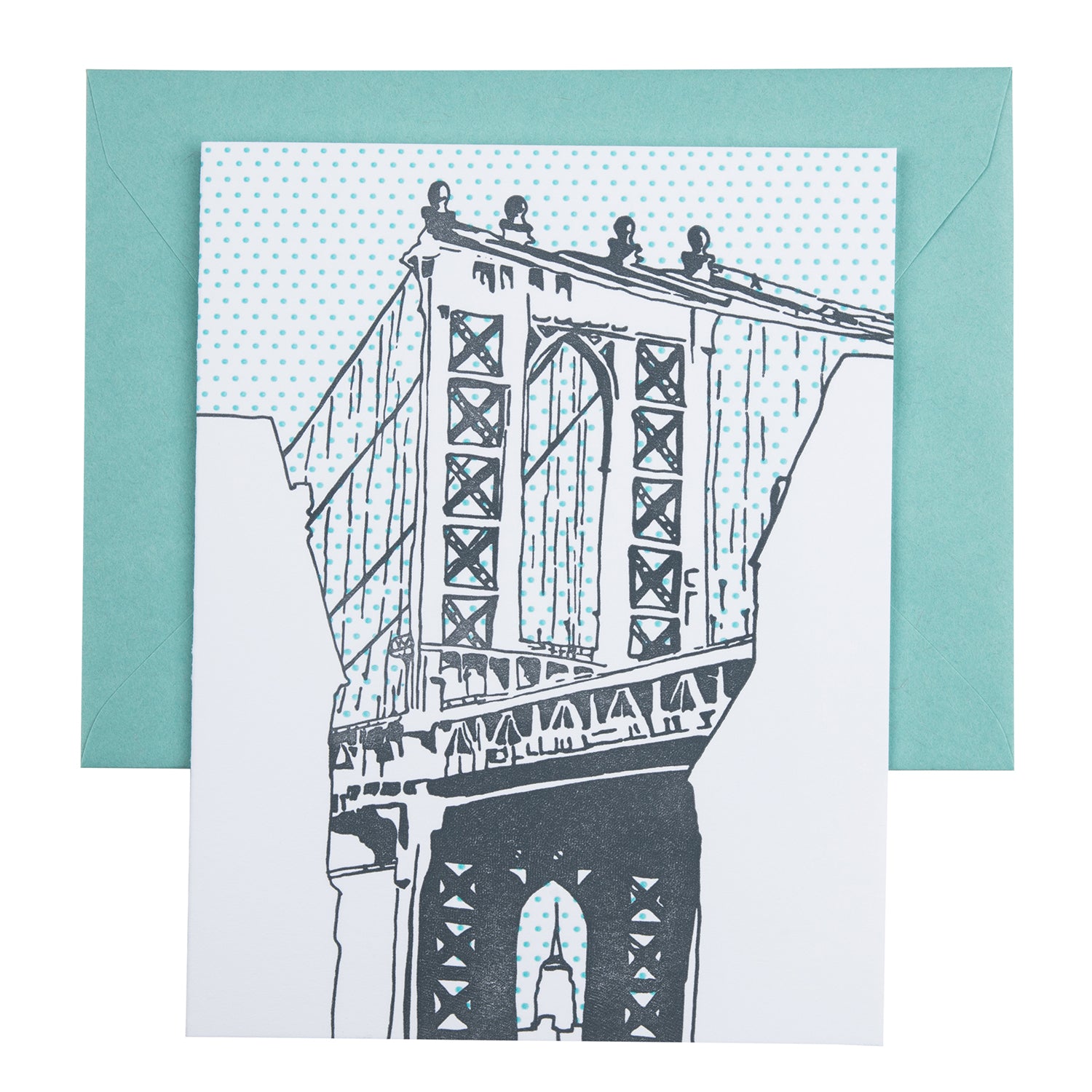 Brooklyn New York | Manhattan Bridge Dumbo | Letterpess City Card