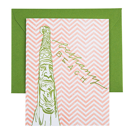 Bethany Beach Delaware | Totem Pole | Letterpress City Card