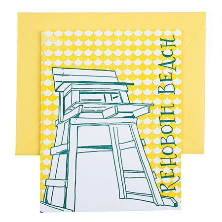 Rehoboth Beach Delaware | Lifeguard Stand | Letterpress City Card