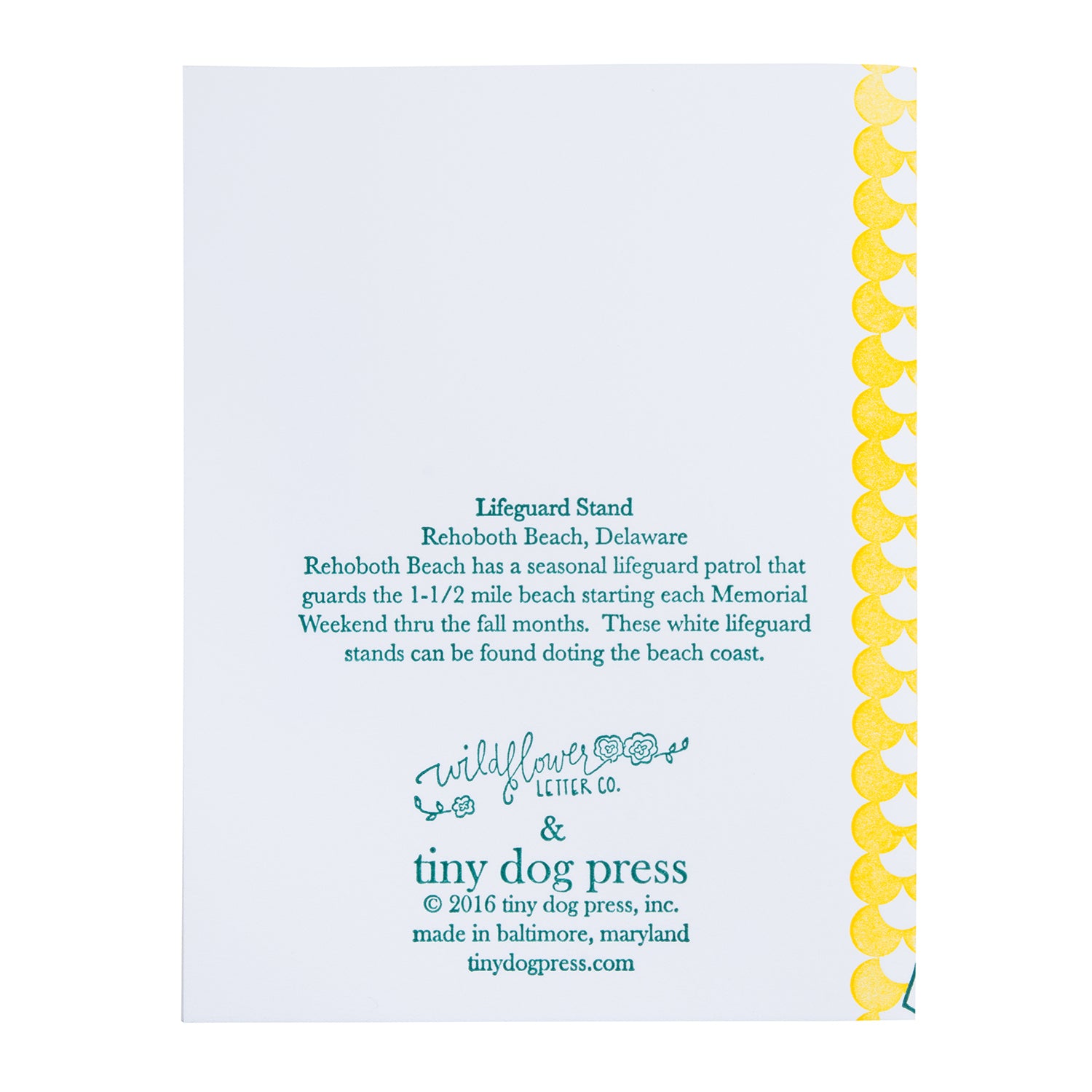Rehoboth Beach Delaware | Lifeguard Stand | Letterpress City Card
