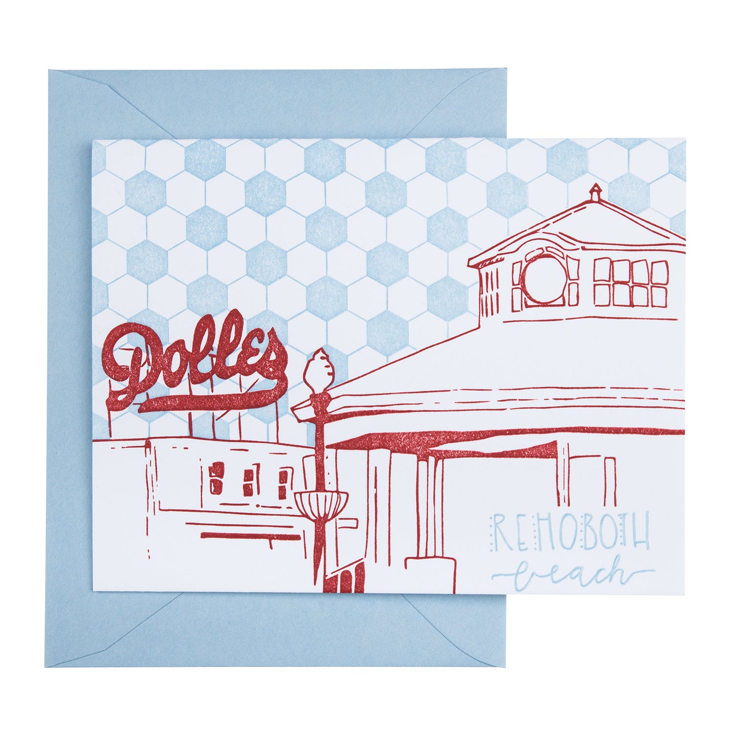 Rehoboth Beach Delaware | Boardwalk | Letterpress City Card