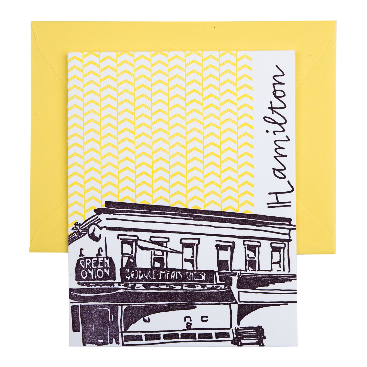Baltimore Maryland | Green Onion Hamilton | Letterpress City Card | SALE