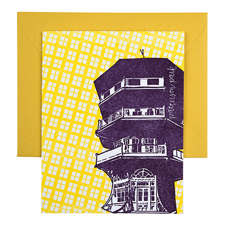 Baltimore Maryland | Patterson Park Pagoda | Letterpress City Card