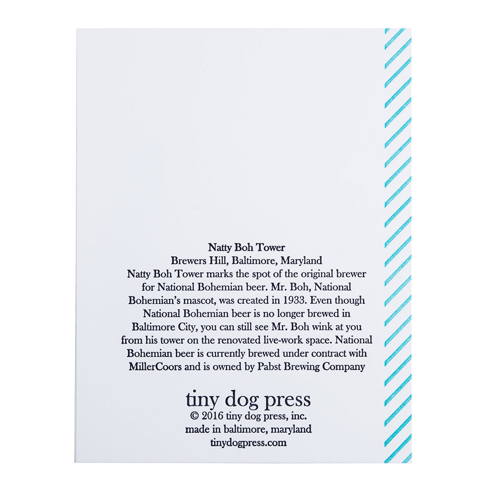 Baltimore Maryland | Natty Boh Towers | Letterpress City Card
