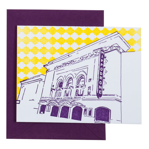 Baltimore Maryland | Hippodrome Theatre | Letterpress City Card