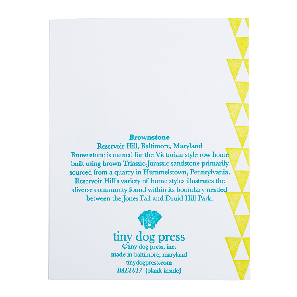 Baltimore Maryland | Brownstone | Letterpress City Card