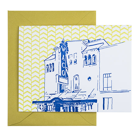 Waco Texas | Hippodrome |  Letterpress City Card