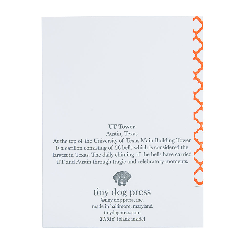 Austin Texas | University of Texas Tower | Letterpress City Card