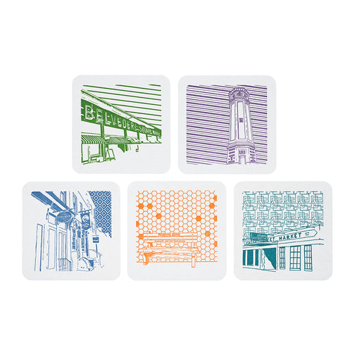 Baltimore Maryland | Local Love | Letterpress Coasters Package of 5