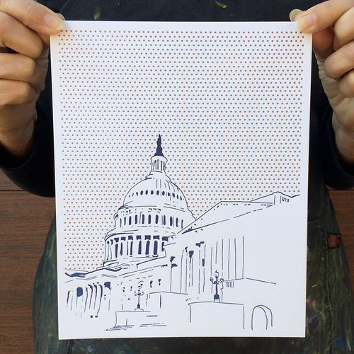 Washington D.C. | United States Capitol Building | Letterpress 8"x10" Poster