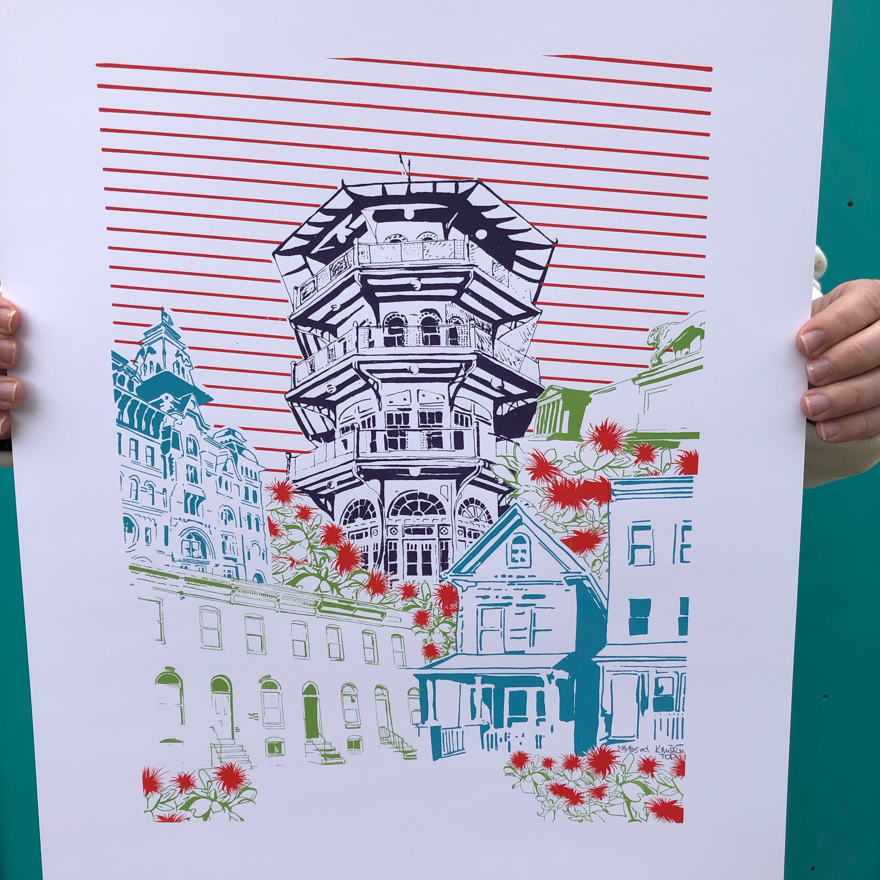 Baltimore Maryland | Blooming Baltimore | Limited Edition Silk Screen 16" x 20" poster