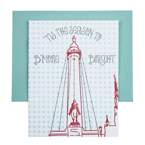 Baltimore Maryland | Washington Monument Lighting | Letterpress City Card