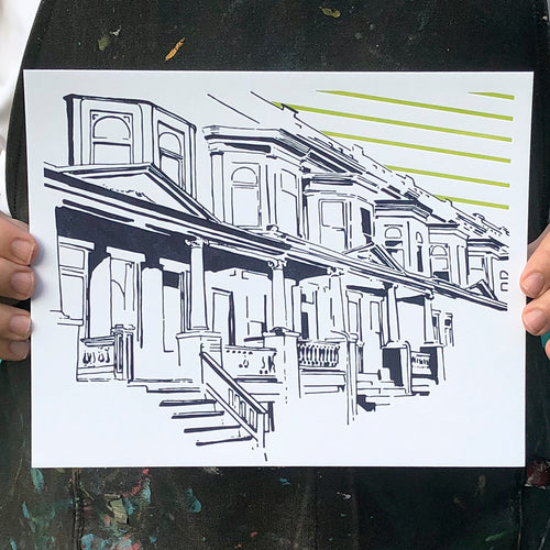 Baltimore Maryland | Painted Lady of Abell Avenue | Letterpress 8"x10" Poster