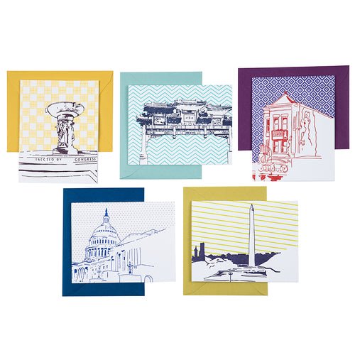 Washington D.C. | D.C. Neighborhoods Pack of 5 Cards |  Letterpress City Card