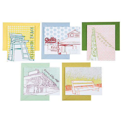 Delaware Beach Towns | Beach Towns Pack of 5 Cards | Letterpress City Cards
