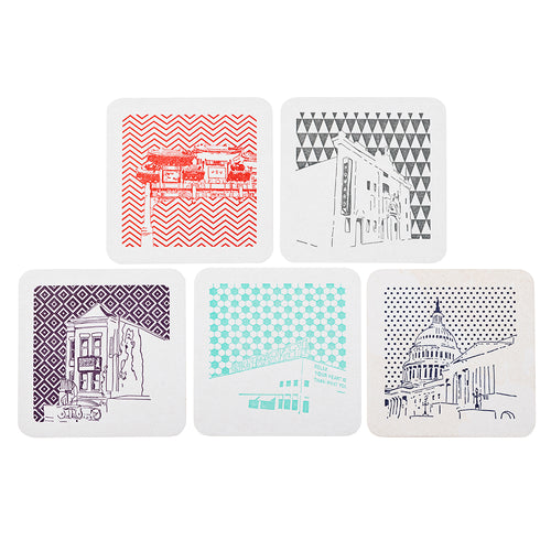 Washington D.C. | Letterpress Coasters Package of 5