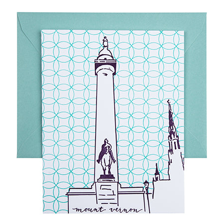 Baltimore Maryland | Washington Monument | Letterpess City Card