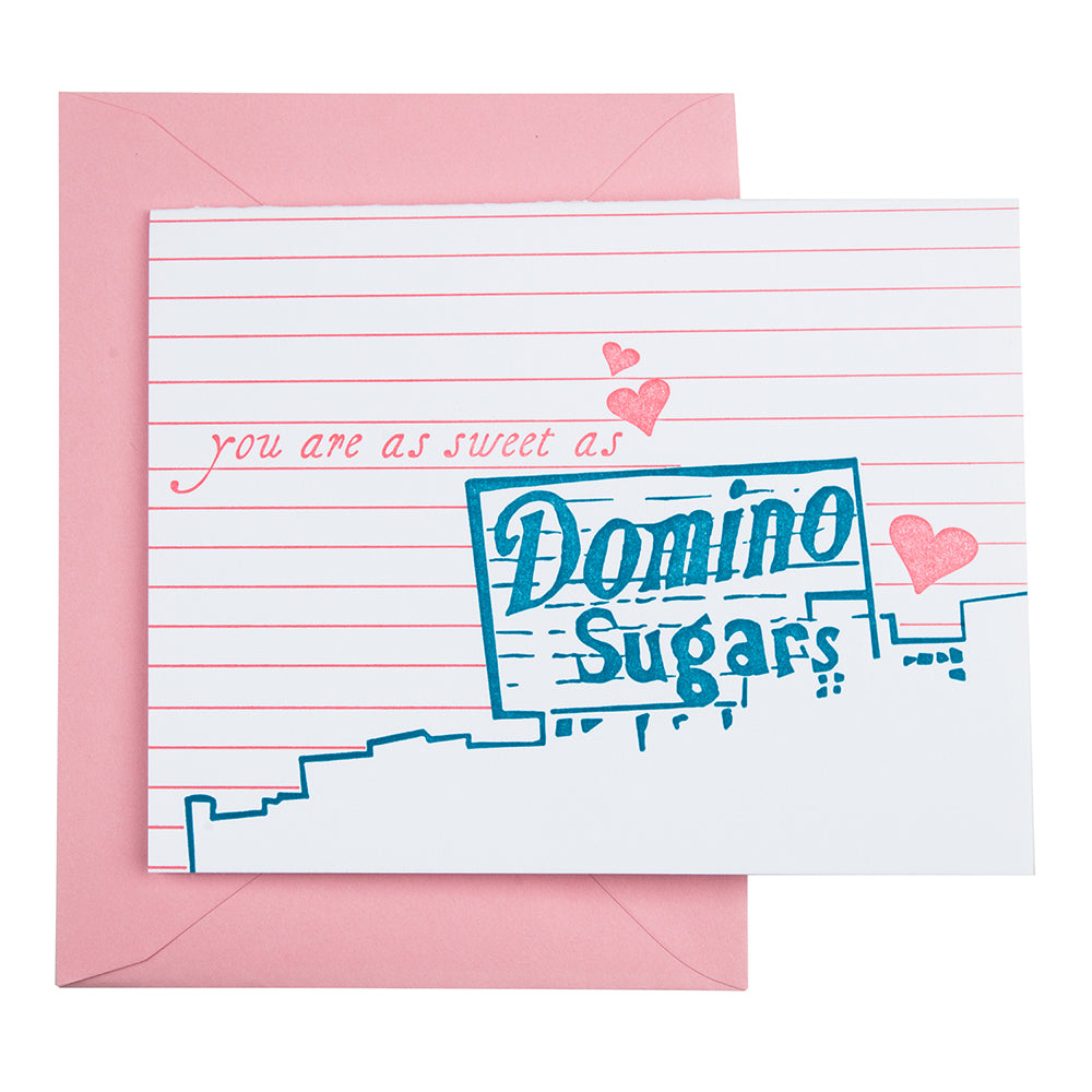 Baltimore Maryland | Baltimore Valentine's Day Letterpress Card | Domino Sugars sign | Letterpress City Card