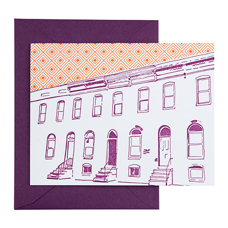 Baltimore Maryland | Row House | Letterpress City Card